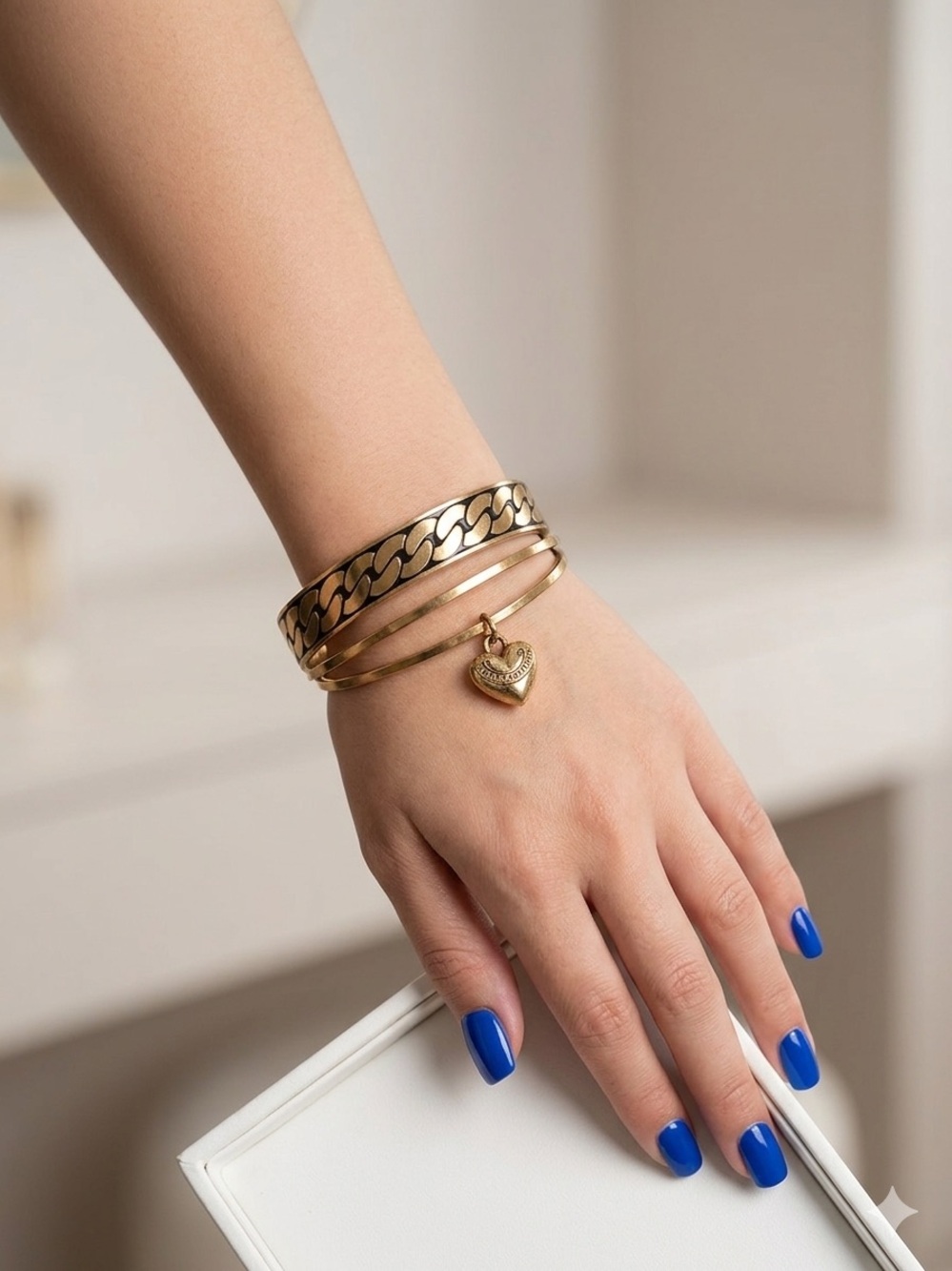 Juicy Couture Gold‑Tone Bangle Set + Original Box